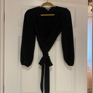 Black wrap blouse